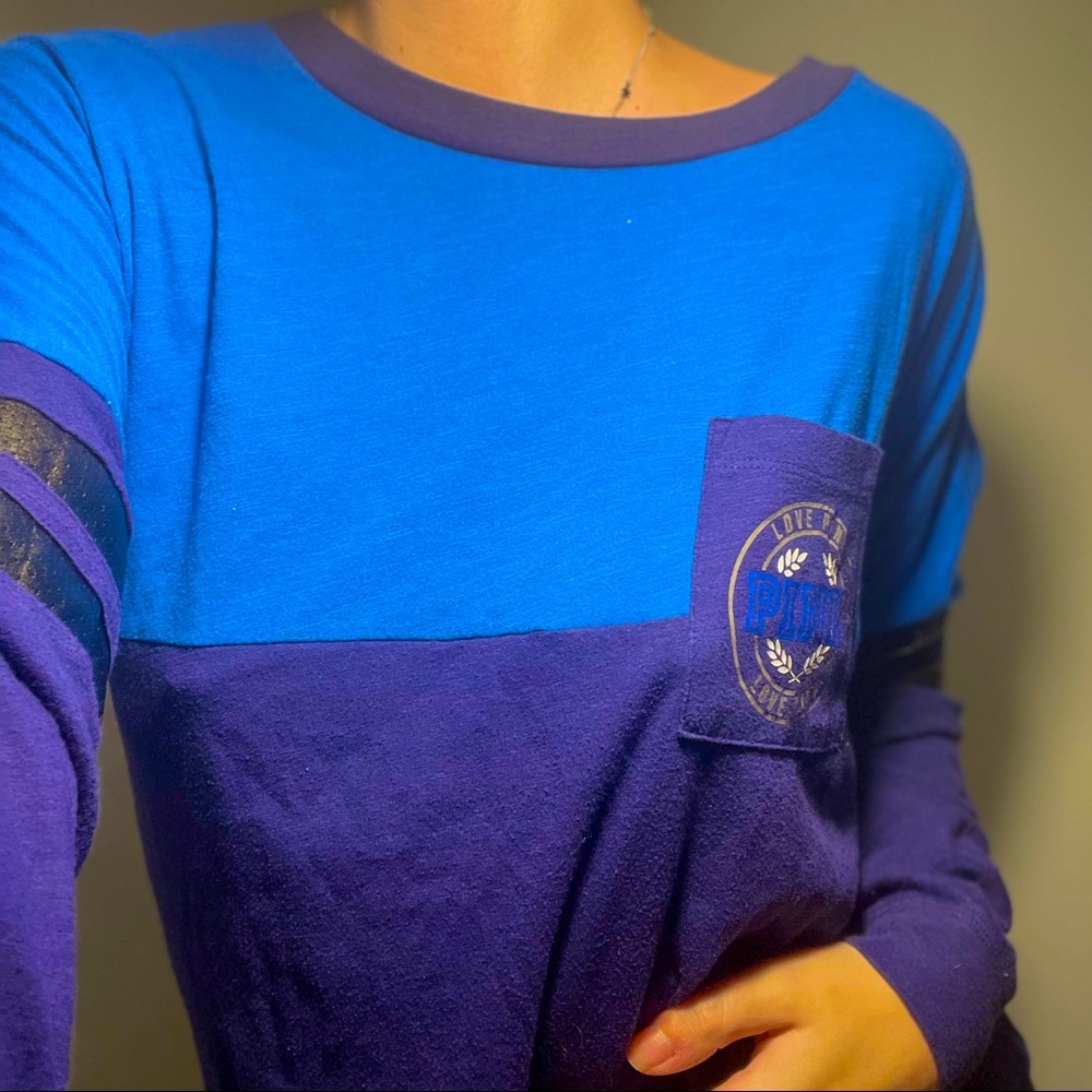 PINK blue shirt